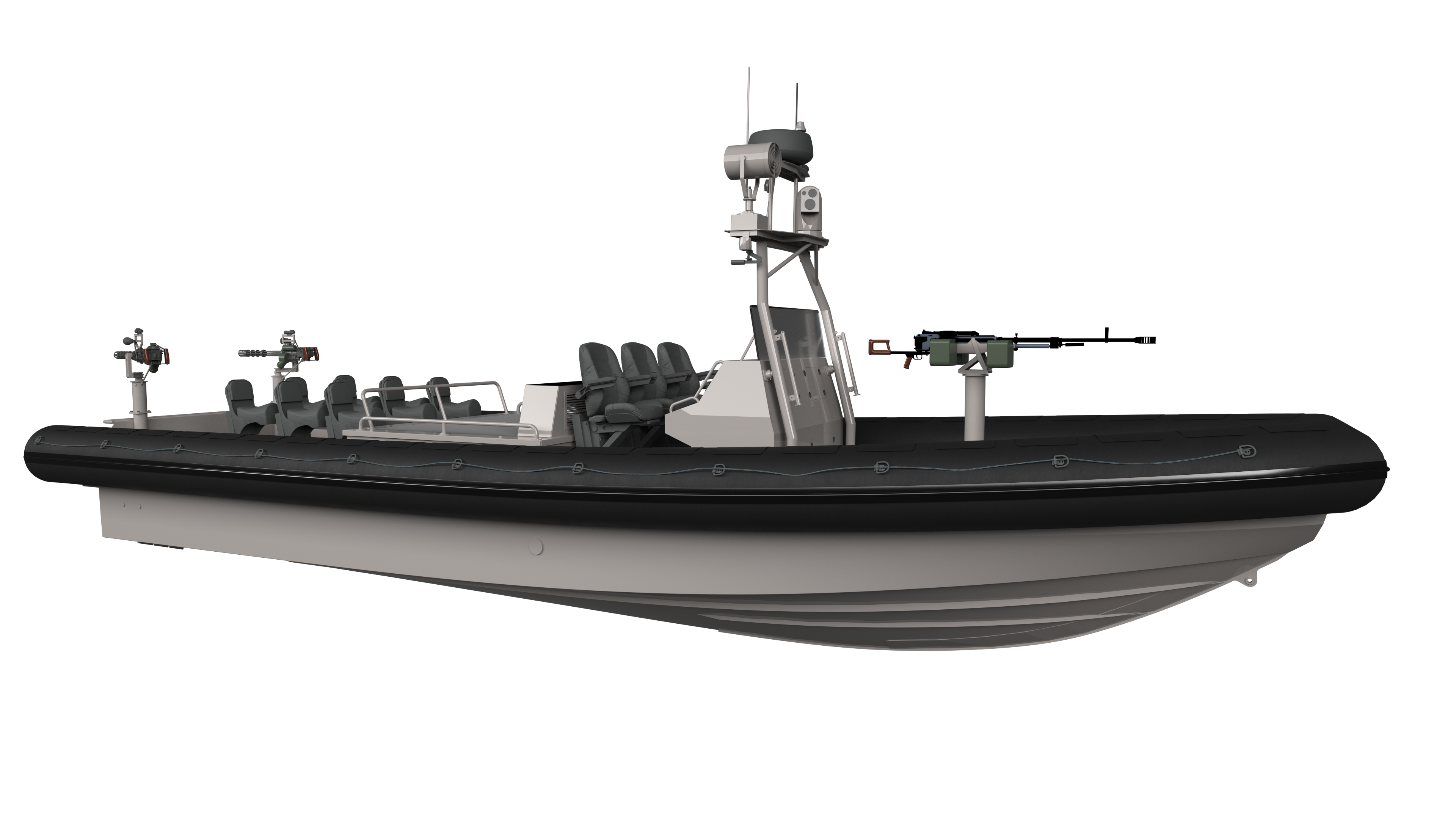 Professional aluminium RHIB for maritime security missions